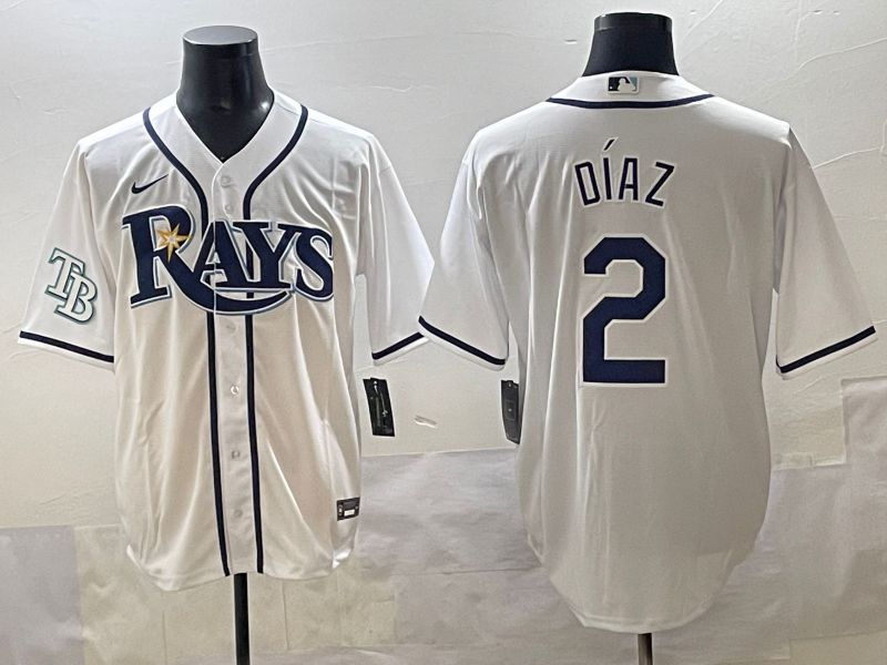 Men 2025 Tampa Bay Rays #2 Diaz White Game Nike MLB Jersey style 5->tampa bay rays->MLB Jersey